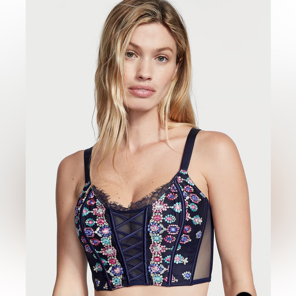 Victoria's Secret / Bras / Dream Angels Unlined Bejeweled Embroidery Corset Top